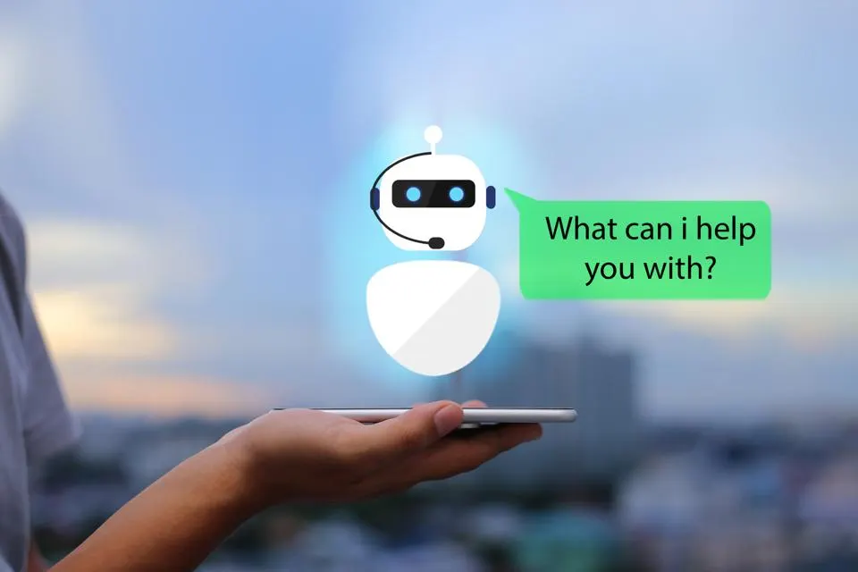 a chatbot asking how can I help you?